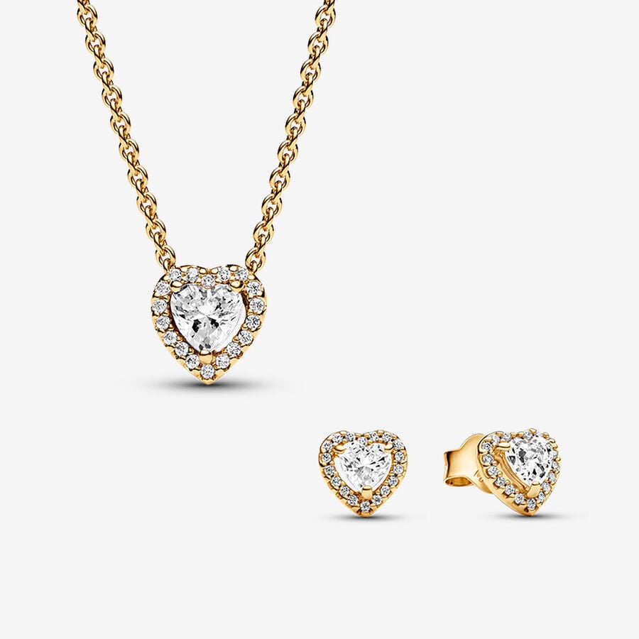 14K Gold Plated Elevated Heart Gift Set image number 0